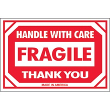 2 x 3" - "Fragile - Handle With Care" Labels image
