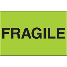 2 x 3" - "Fragile" (Fluorescent Green) Labels image