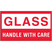 3 x 5" - "Glass - Handle With Care" Labels image