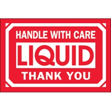 2 x 3" - "Handle With Care - Liquid - Thank You" Labels image