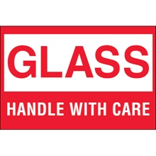 2 x 3" - "Glass - Handle With Care" Labels image