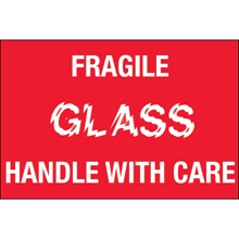 2 x 3" - "Fragile - Glass - Handle With Care" Labels image