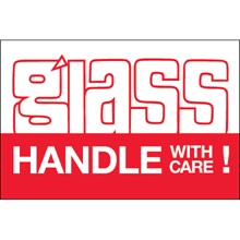 2 x 3" - "Glass - Handle With Care" Labels image