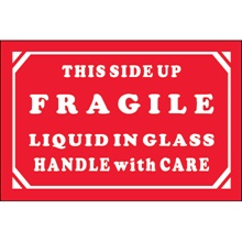 2 x 3" - "Fragile - Liquid In Glass - Handle With Care" Labels image