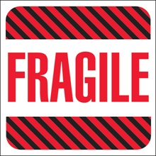 4 x 4" - "Fragile" Labels image