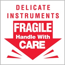 3 x 3" - "Delicate Instruments - Fragile" Labels image