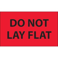 3 x 5" - "Do Not Lay Flat" (Fluorescent Red) Labels image