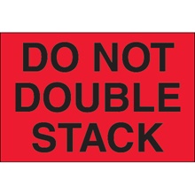 2 x 3" - "Do Not Double Stack" (Fluorescent Red) Labels image