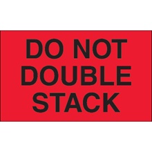 3 x 5" - "Do Not Double Stack" (Fluorescent Red) Labels image