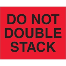 8 x 10" - "Do Not Double Stack" (Fluorescent Red) Labels image