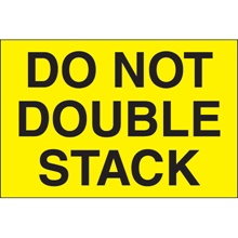2 x 3" - "Do Not Double Stack" (Fluorescent Yellow) Labels image