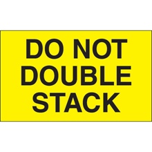 3 x 5" - "Do Not Double Stack" (Fluorescent Yellow) Labels image