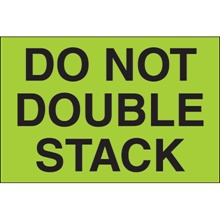 2 x 3" - "Do Not Double Stack" (Fluorescent Green) Labels image