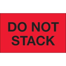 3 x 5" - "Do Not Stack" (Fluorescent Red) Labels image