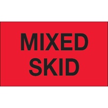 3 x 5" - "Mixed Skid" (Fluorescent Red) Labels image