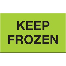 3 x 5" - "Keep Frozen" (Fluorescent Green) Labels image