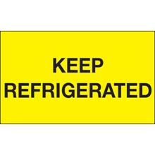 3 x 5" - "Keep Refrigerated" (Fluorescent Yellow) Labels image