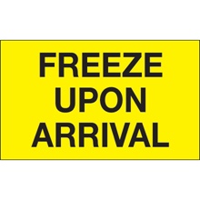 3 x 5" - "Freeze Upon Arrival" (Fluorescent Yellow) Labels image