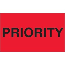 3 x 5" - "Priority" (Fluorescent Red) Labels image