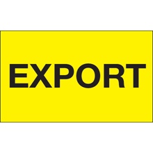 3 x 5" - "Export" (Fluorescent Yellow) Labels image