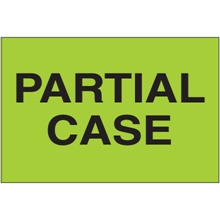 2 x 3" - "Partial Case" (Fluorescent Green) Labels image
