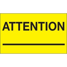 3 x 5" - "Attention ___" (Fluorescent Yellow) Labels image