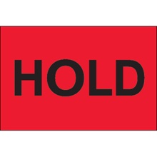 2 x 3" - "Hold" (Fluorescent Red) Labels image