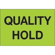 2 x 3" - "Quality Hold" (Fluorescent Green) Labels image