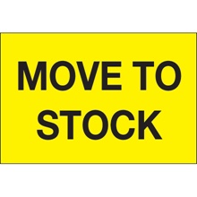 2 x 3" - "Move To Stock" (Fluorescent Yellow) Labels image