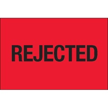 2 x 3" - "Rejected" (Fluorescent Red) Labels image