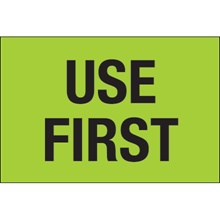 2 x 3" - "Use First" (Fluorescent Green) Labels image