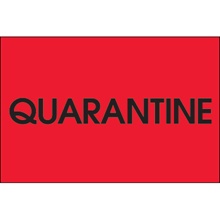 2 x 3" - "Quarantine" (Fluorescent Red) Labels image