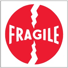 4 x 4" - "Fragile" Labels image