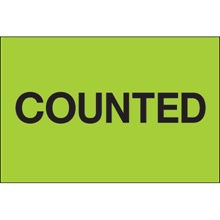 2 x 3" - "Counted" (Fluorescent Green) Labels image