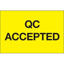 2 x 3" - "QC Accepted" (Fluorescent Yellow) Labels image