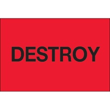 2 x 3" - "Destroy" (Fluorescent Red) Labels image