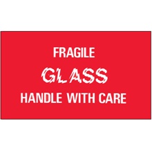 3 x 5" - "Fragile - Glass - Handle With Care" Labels image