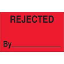 1 1/4 x 2" - "Rejected By" (Fluorescent Red) Labels image
