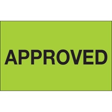 1 1/4 x 2" - "Approved" (Fluorescent Green) Labels image