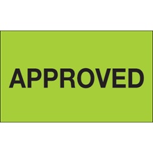 3 x 5" - "Approved" (Fluorescent Green) Labels image