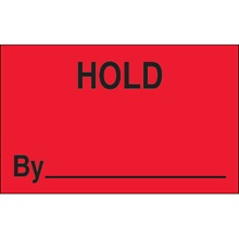 1 1/4 x 2" - "Hold By" (Fluorescent Red) Labels image