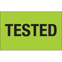 1 1/4 x 2" - "Tested" (Fluorescent Green) Labels image