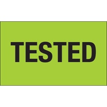 3 x 5" - "Tested" (Fluorescent Green) Labels image