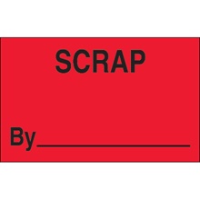 1 1/4 x 2" - "Scrap By" (Fluorescent Red) Labels image