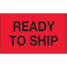 3 x 5" - "Ready To Ship" (Fluorescent Red) Labels image