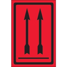 4 x 6" - Two Up Arrows Over Bar (Fluorescent Red) Labels image