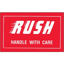 3 x 5" - "Rush - Handle With Care" Labels image