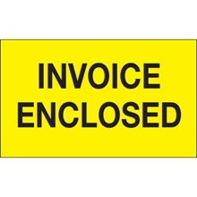 3 x 5" - "Invoice Enclosed" (Fluorescent Yellow) Labels image