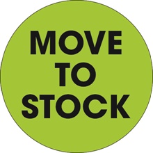 2" Circle - "Move To Stock" Fluorescent Green Labels image