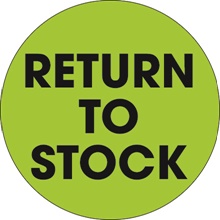 2" Circle - "Return To Stock" Fluorescent Green Labels image